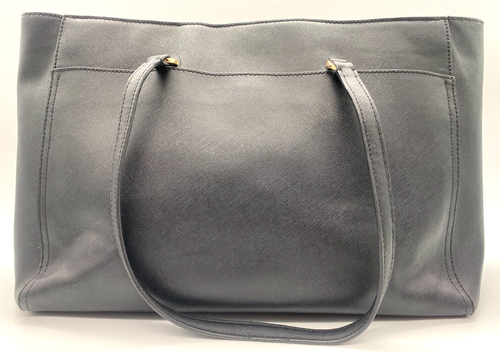 TORY BURCH Robinson Black Smooth Leather Large Shoulder Tote Bag - Picture 2 of 18