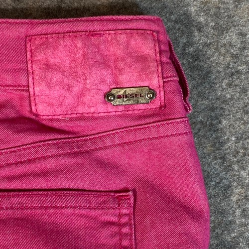 Women’s Diesel Ghosh Pink Skinny Stretch Cotton Jeans W28 L28 Side Zips Buttons - Picture 8 of 12