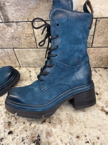 A.S. 98 ELVIN Lug Sole Boot Bootie OCEAN BLUE EU 37 ~ US 6.5 7 ~ NEW NWOT - Picture 10 of 13