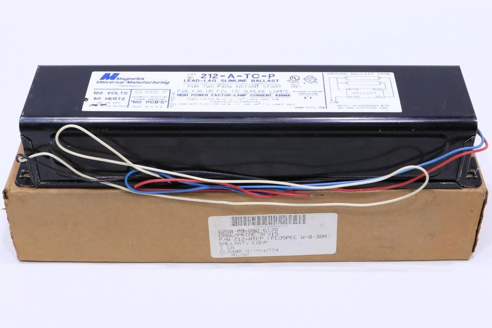 * NEW MAGNETEK UNIVERSAL 212-ATCP LEAD-LAG SLIMLINE BALLAST 120V 60H - Image 3 of 4