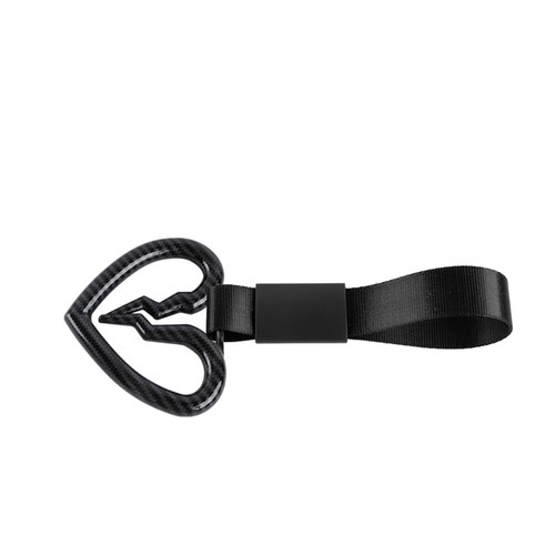 Carbon Sty S Broken Heart JDM Ring Tsurikawa Bus Car Handle Strap -BK Nylon X2 - Picture 2 of 7