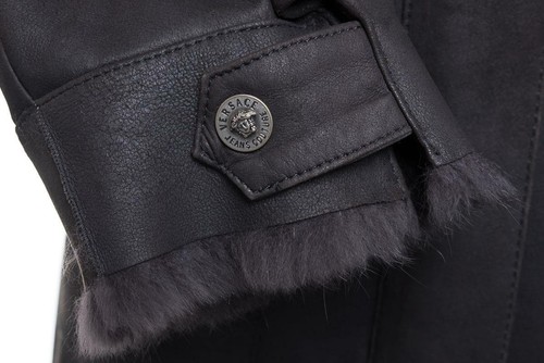 VTG VERSACE JEANS COUTURE SHEARLING COAT FUR COAT S SMALL MINT PRISTINE - Picture 6 of 10