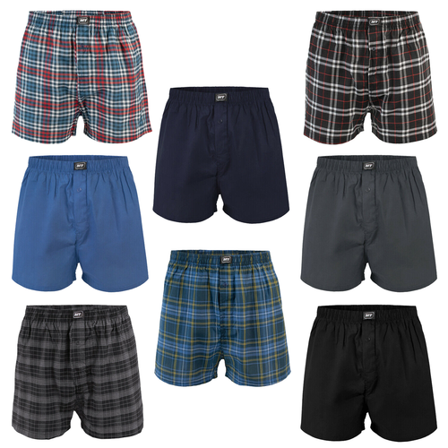 Boxershorts Herren 4-6-8-10 Stück Webboxer Retroshorts Baumwolle Blau Schwarz - Bild 1 von 9