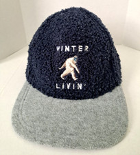 Winter Livin Yeti Bigfoot Sasquatch Fleece Youth Kids Hat Cap Blue Gray