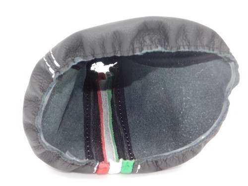 CUFFIA leva CAMBIO in VERA PELLE ANTRACITE e TRICOLORE per FIAT PANDA 169 - Imagen 3 de 4