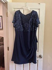 Mother Of The Bride, Cocktail, Elegant Dress Sz 20W Navy Blue