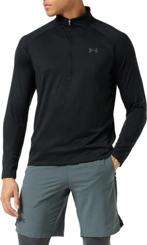 Under Armour Men's UA Tech 2.0 1/2 Zip Long Sleeve T-Shirt Black Small NWT - Picture 2 of 10