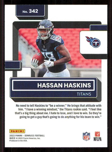 2022 Donruss #342 Hassan Haskins RR RC - Picture 2 of 2