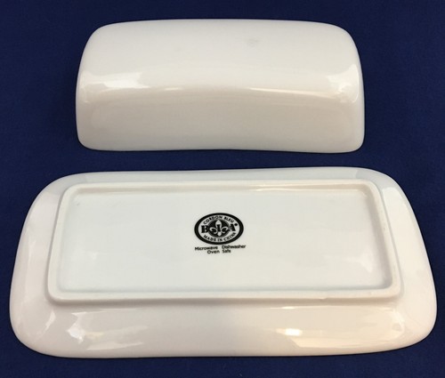 Vintage BIA Cordon Bleu Porcelain Butter Dish White 2Piece Cover and Under Plate - Picture 4 of 11