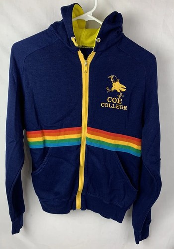 Vintage Coe College Kohawks Iowa Trainingsjacke Kapuze USA 70s 80s Team Herren Small - Bild 2 von 7