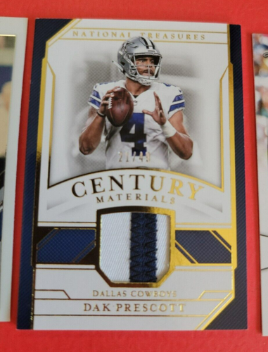 Dak Prescott JERSEY Patch CARD #21/49 + OPTIC + LEAF DRAFT ROOKIE DALLAS COWBOYS - Picture 2 of 8
