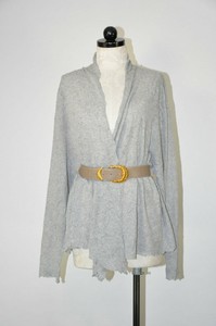 Eileen-Fisher-Woman-Heather-Gray-Silver-Linen-Shawl-Wrap-Cardigan-Sweater-Top-1X