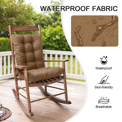 Rocking Chair Cushion Set w/Ties Outdoor Seat Chair Cushions 2Pack Chair Cushion - Picture 77 of 81