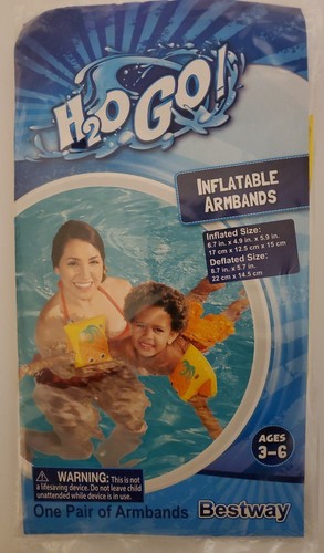 Arm Floats Inflatable Pair Armband Swim Floaties Kids age 3-6 Pineapple Yellow