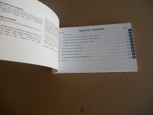 NOS 1997 Chrysler Sebring Convertible Operating Instructions Owners Manual - Bild 2 von 4