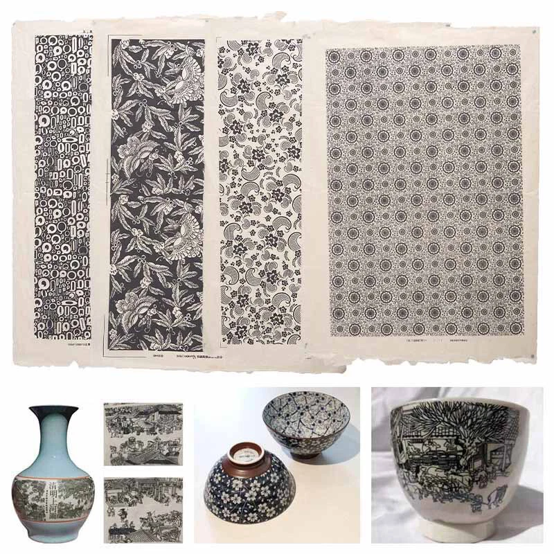 Transfer Paper Figure Flower Applique For Pottery Ceramics Clay Glaze Underglaze