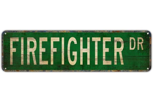 DR Metal Aluminum Firefighter Twin Signs Vintage Retro Tin Signs 4x16Inch for... - Picture 1 of 6