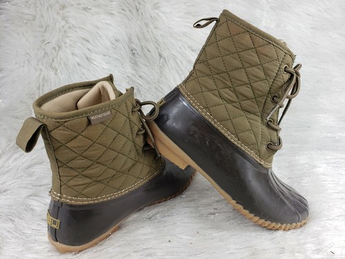 JBU By Jambu Army Green Duck Boots Womens Size 8.5 M - Picture 3 of 7