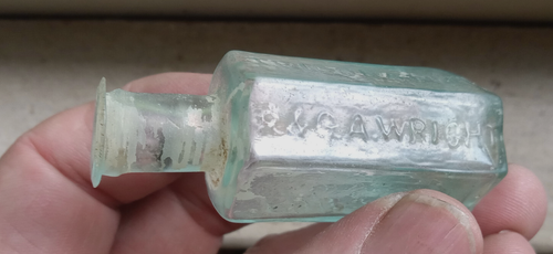 OPEN PONTIL ALEXANDER'S TRICOBAPHE R&G.A.WRIGHT PHILADA 1840s EARLY HAIR BOTTLE - Picture 6 of 6