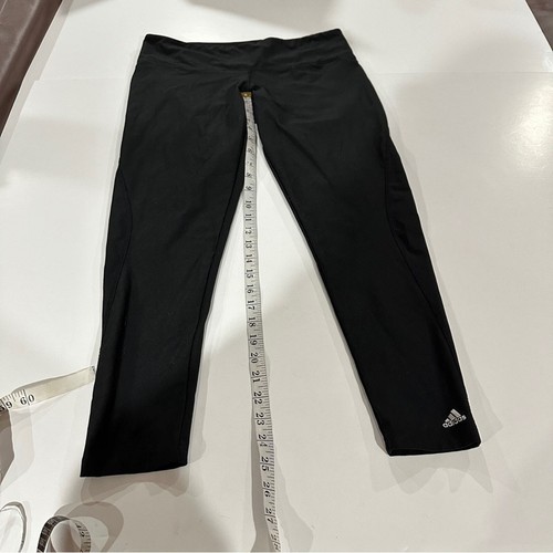 Adidas Climalite Black Mid Rise Cropped Leggings Size L - Picture 11 of 11