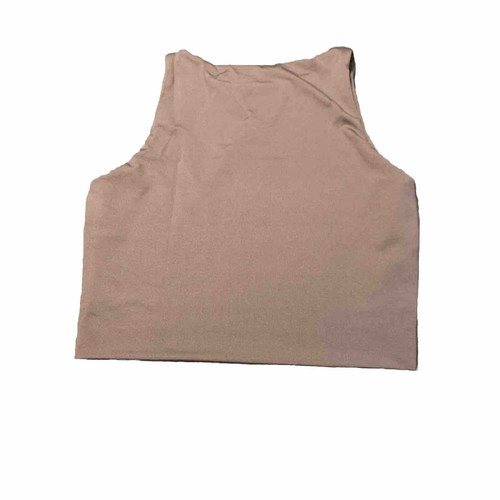 Artfish Women's Sleeveless Cropped Shirts High Neck Stretchy Fitted Basic Crop T - Picture 4 of 8