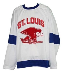 Custom-Name-St-Louis-Eagles-Retro-Hockey-Jersey-New-White-Any-Size