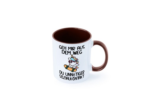 Aus dem Weg, Sozialkontakt | Einhorn | Skateboard Tasse - Geschenk - Bild 38 von 65