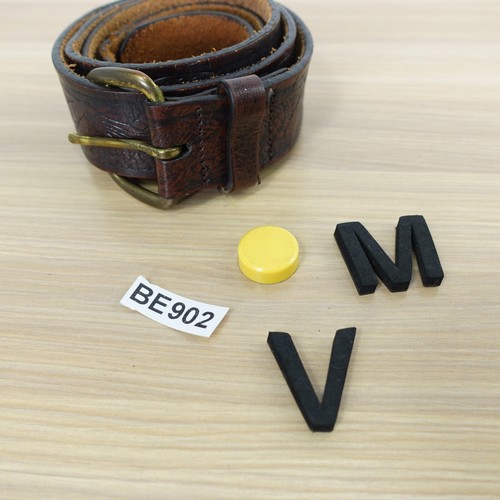 VINTAGE Wrangler Belt Men 42 Brown Leather Western Rustic Embossed Tooled Retro - Picture 14 of 14