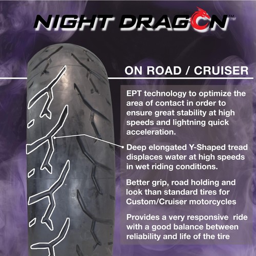 Pirelli Night Dragon 130/90B16 170/80B15 Front Rear Cruiser Motorcycle Tires Set - Picture 4 of 11