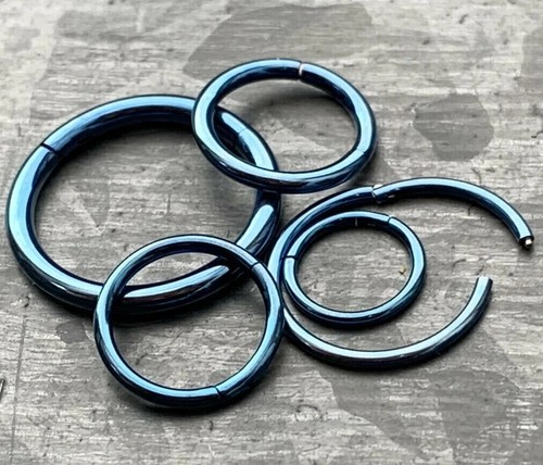 1pc Hinged Segment Ring Septum Clicker Hoop PVD over 316L Surgical Steel - Picture 8 of 35