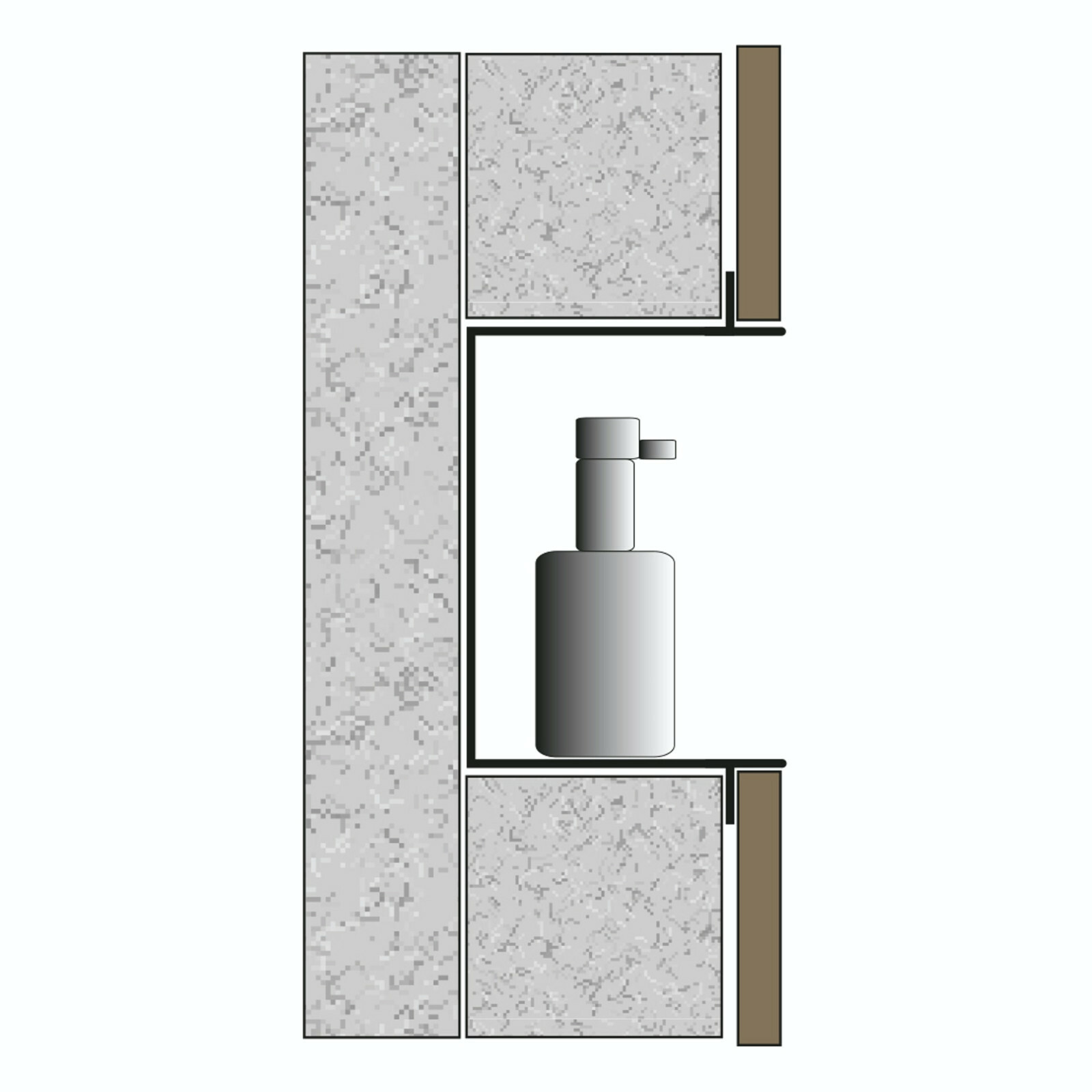 BERNSTEIN Wandnische Edelstahl BS603010 randlos 60 x 30 x 10 cm Farbe wählbar