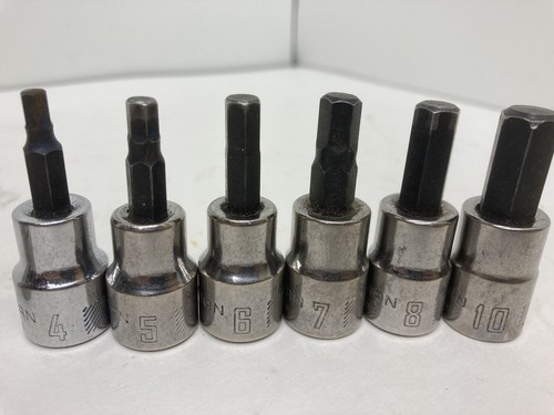 12 LOT of CRAFTSMAN 1/4" HEX BIT ALLEN DR SOCKET 46661 - 46679 TOOL - Imagen 2 de 7