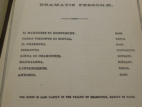 1861 Ditson Standard Opera Libreto Programa LINDA DI CHAMOUNIX 9"" x 6,5"" - Imagen 3 de 5
