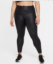 Womens Nike Mid-Rise 7/8 Black Faux 