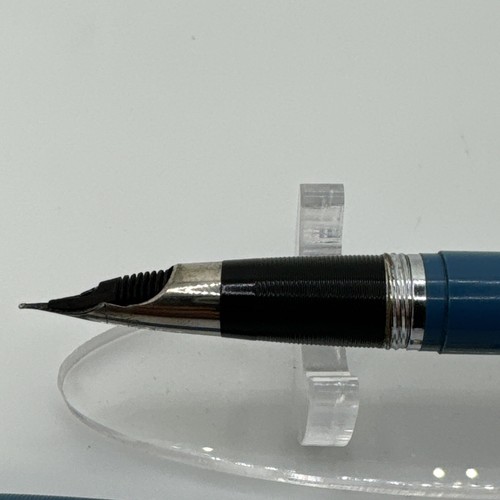 Vintage Sheaffer Blue Snorkel White Dot Fountain Pen Pencil Set - Picture 19 of 23