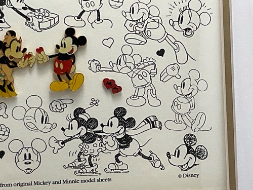 Disney Mickey Loves Minnie Model Sheet withPins #1187/2500 Framed 1999 Authentic - Picture 6 of 18