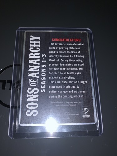 Sons Of Anarchy Authentic Rare Printing Plate Card. “No More Secrets” - Picture 11 of 11