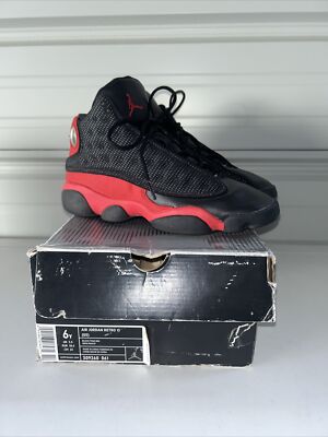 2005 NIKE AIR JORDAN XIII 13 RETRO GS BRED BLACK TRUE RED BG