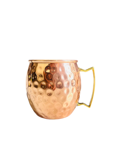 Pure Copper Unique Hammered Design Moscow Mule Mug With Brass Handle Pack Of 1 - Picture 4 of 6