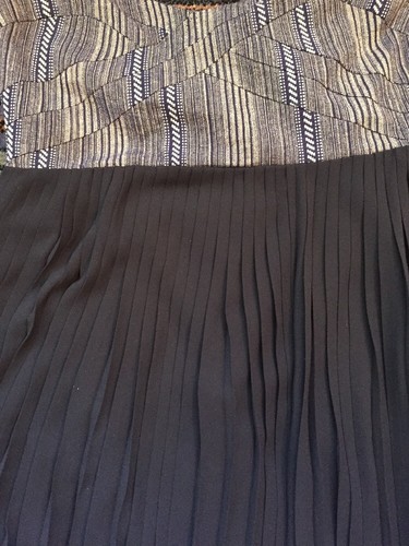 Sabine Anthropologie Jacquard Corset Maxi Sleeveless Pleated Dress Blue M - Picture 9 of 11