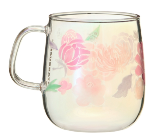 STARBUCKS JAPAN 2021 HITZEBESTÄNDIGER GLASBECHER HOLOGRAMM BLUMEN NEU! VERSAND USA - Bild 4 von 6
