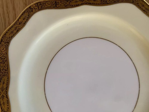 Noritake Goldkin Platos Cuadrados de Ensalada, Banda Floral Dorada y Negra Juego De 3 Temprano - Imagen 6 de 13