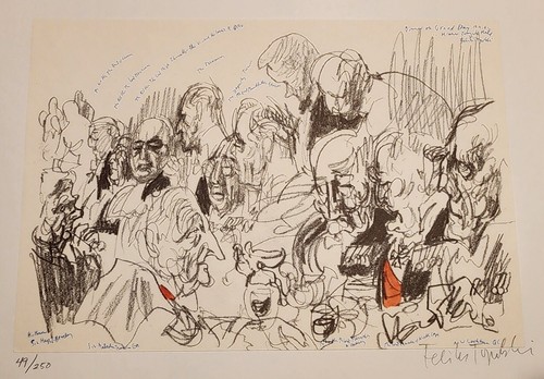 FELIKS TOPOLSKI, Original Lithographie, Königlicher Anlass, signiert nummeriert - Bild 2 von 5