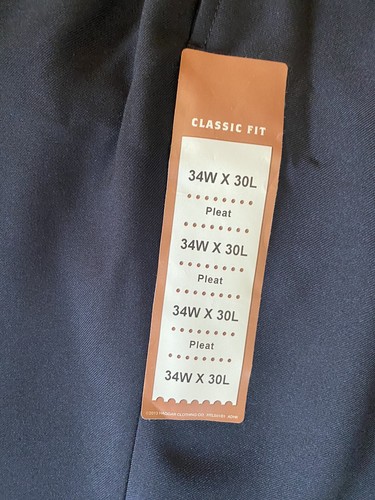 Men's Haggar Slacks BLACK Repreve Stria Pleated Pants Size 34W X 30L Retail $70 - Picture 3 of 10