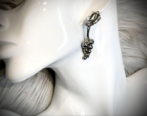 Auth Georg Jensen Earrings Moonlight Grapes Sterling Silver925 Near Mint w/Box - Picture 4 of 8