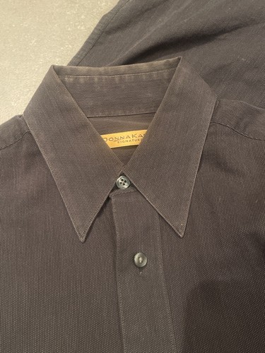 Donna Karen Signature Mens Grey Button Down Shirt Size Medium - Picture 6 of 6