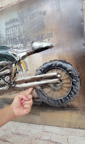 3D Motorcycle Sculpture - Metal Wall Art - Motorbike Wall Decor - Home Decor Art - Picture 4 of 10