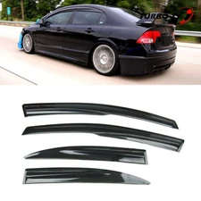 Window Visors Fit For 2006-2011 Honda Civic Sedan 4 Door Acrylic 4Pc Mugen Style