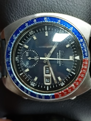 CRONÓGRAFO AUTOMÁTICO SEIKO PEPSI POGUE 6139-6002 NEGRO 100% JAPÓN SERVICIO RECIENTE - Imagen 2 de 14