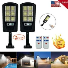 2PCS 240LED Outdoor Solar Street Wall Light Sensor PIR Motion LED Lamp w/ Remote